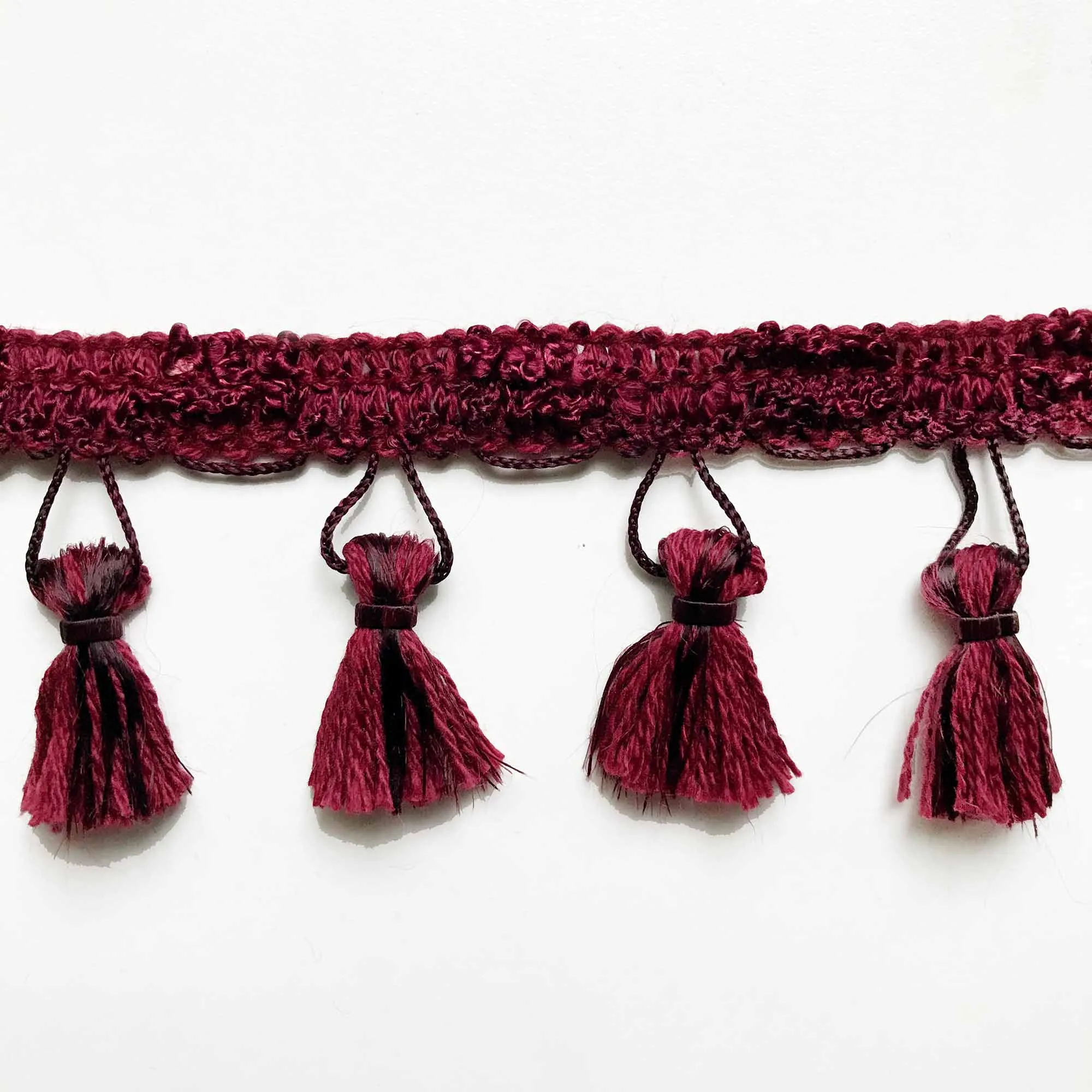 Burgundy High Quality Decorative Tassel Trim by the yard