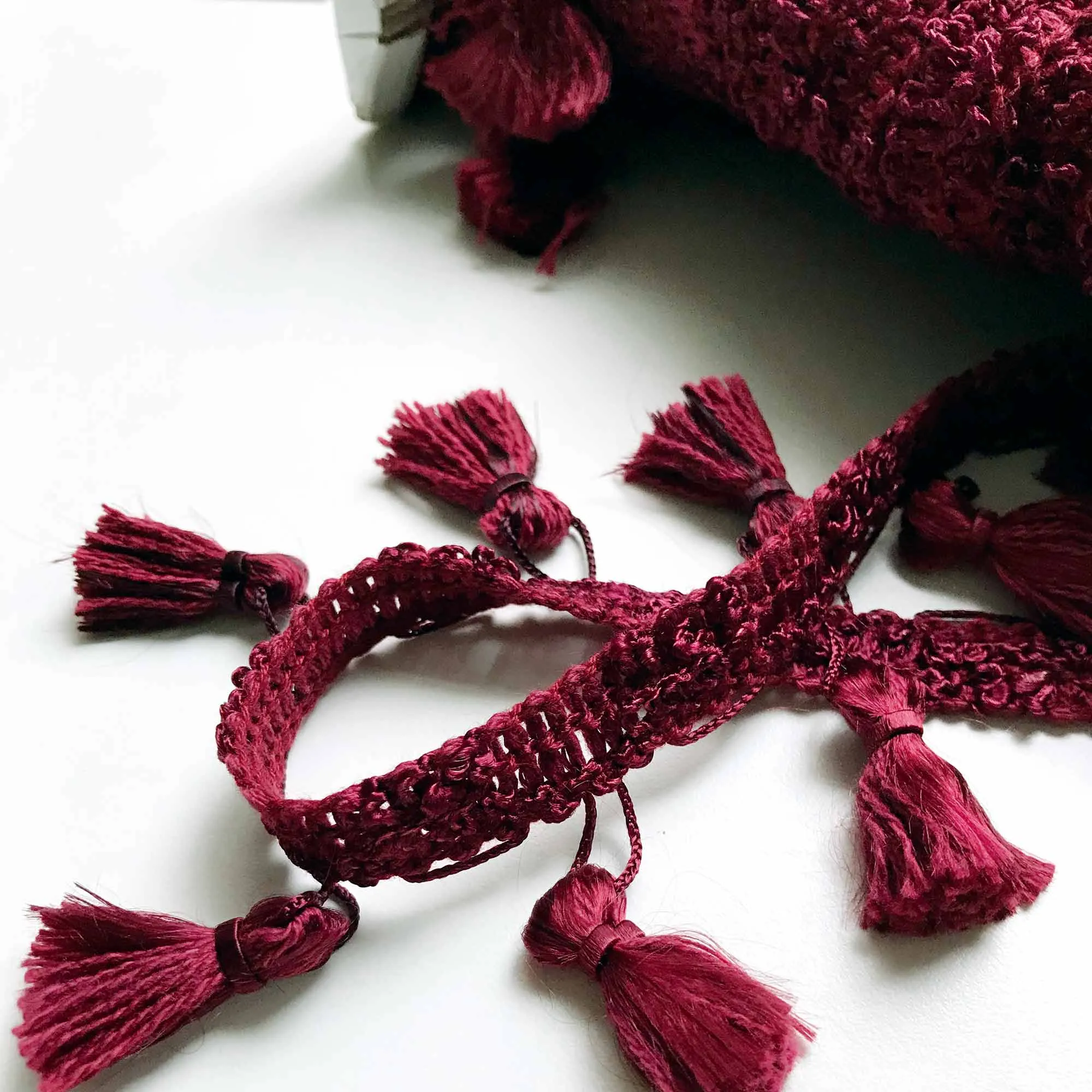 Burgundy High Quality Decorative Tassel Trim by the yard