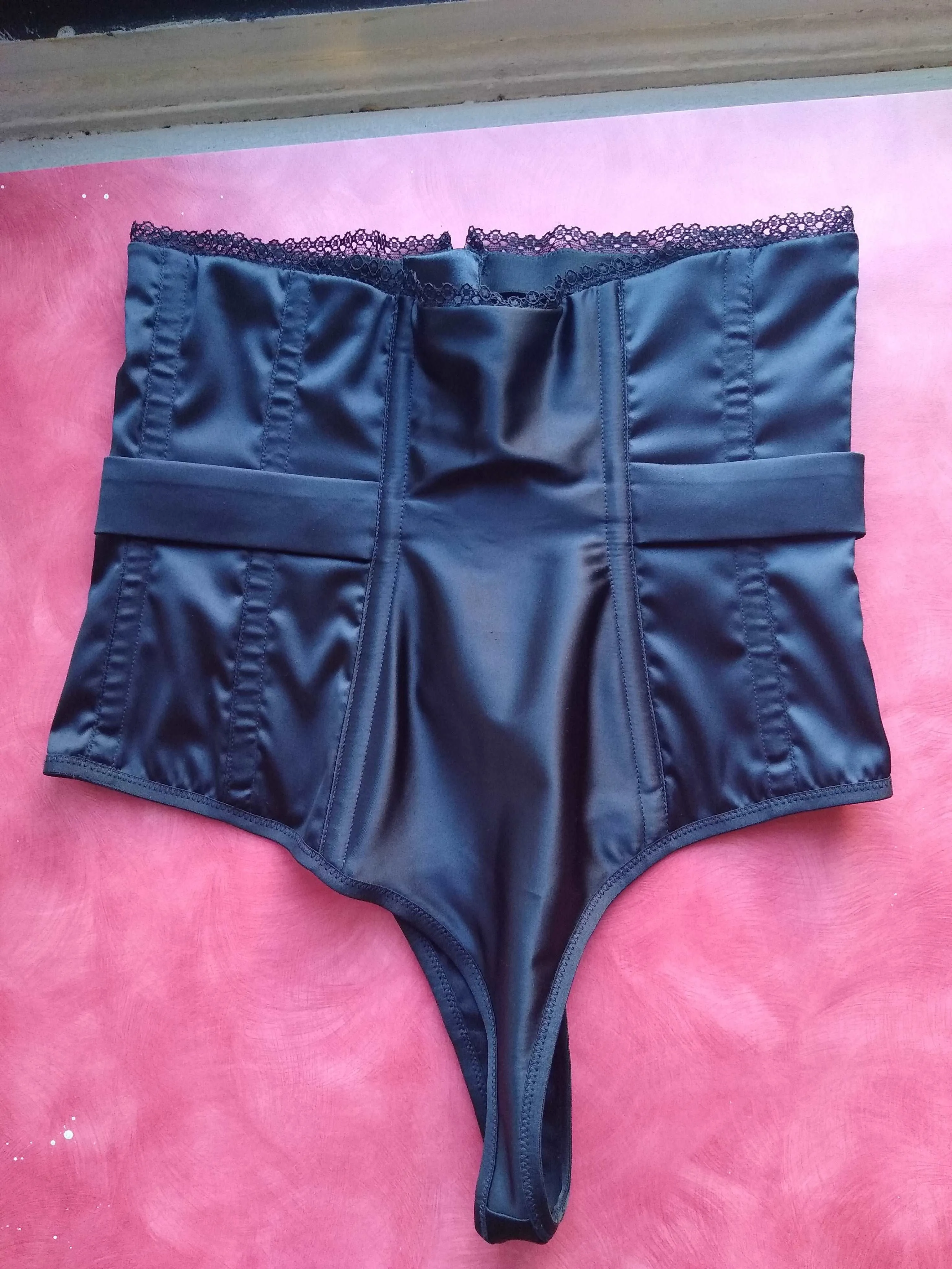 CADOLLE 1109QG2 GILIAN HIGH-WASITED SATIN THONG