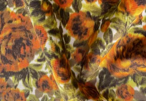 Calvin Klein Misty Mango Roses Silk & Cotton Faille