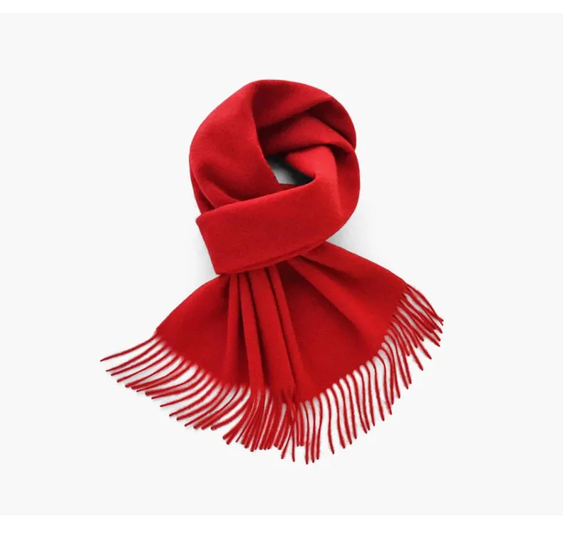 Cashmere long scarf with tassels