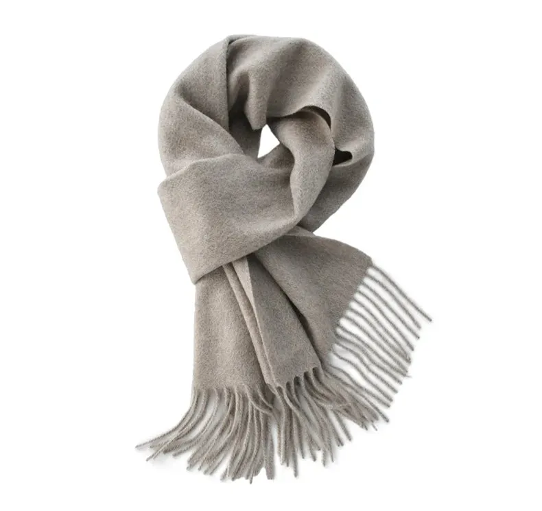 Cashmere long scarf with tassels