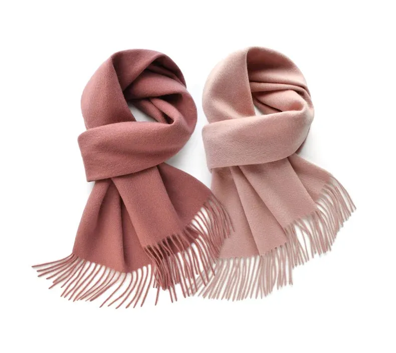 Cashmere long scarf with tassels
