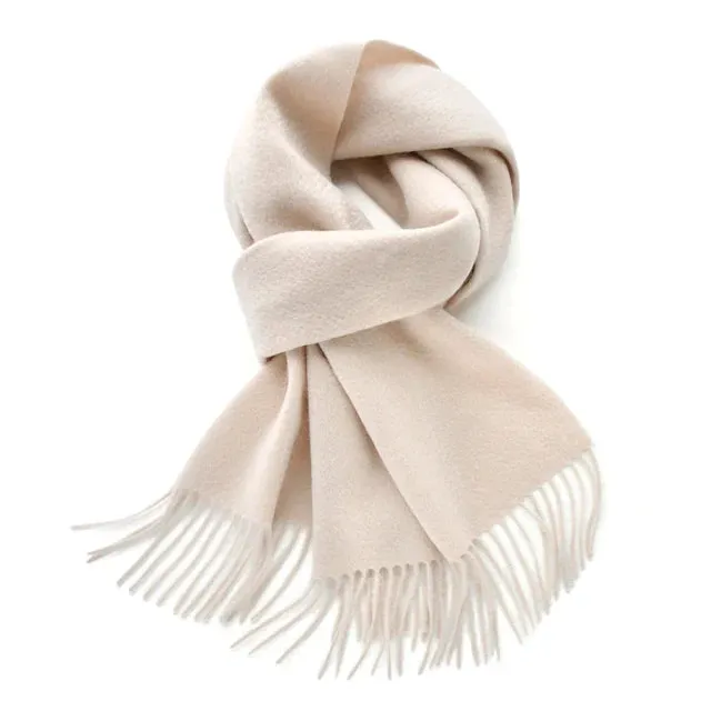 Cashmere long scarf with tassels