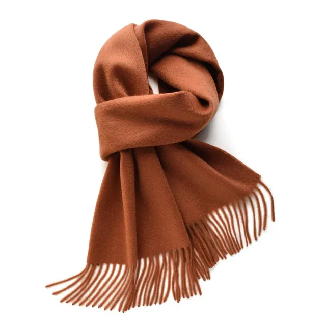 Cashmere long scarf with tassels