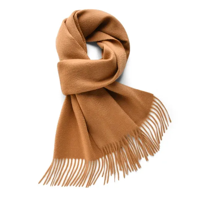 Cashmere long scarf with tassels