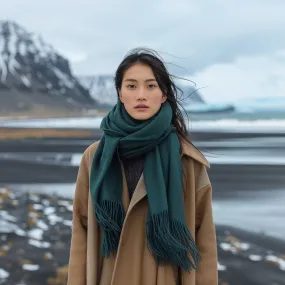 Cashmere long scarf with tassels