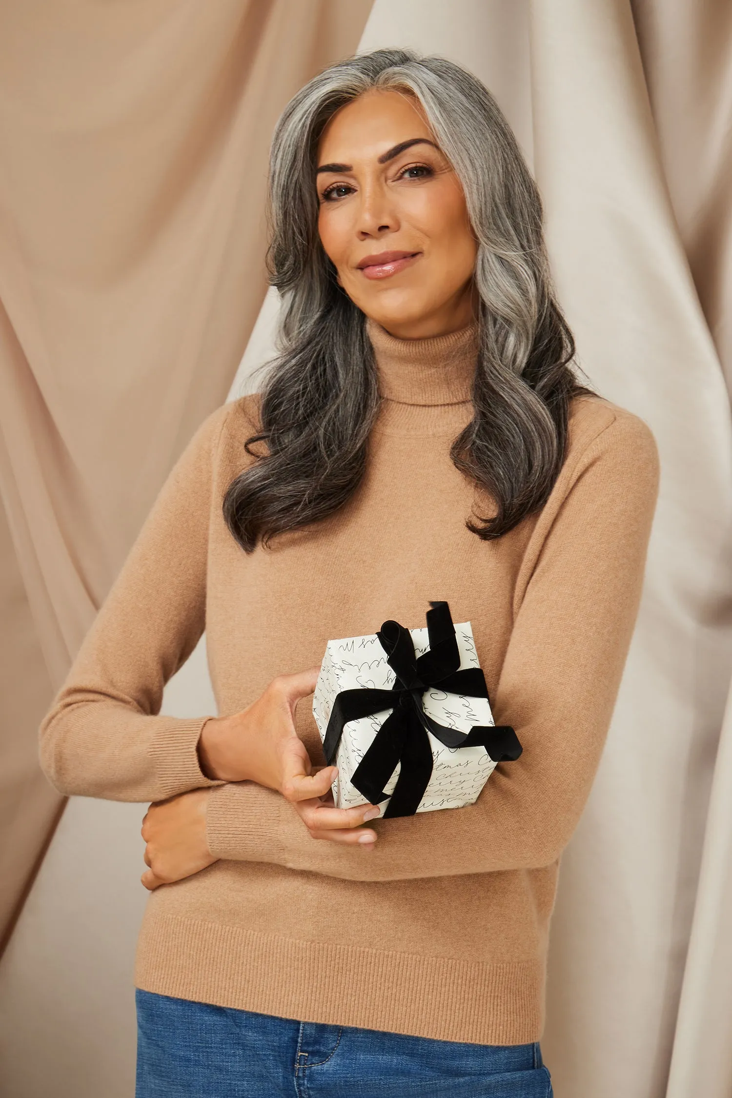 Cashmere Turtleneck Sweater - Tan