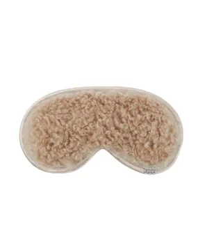 Chalk Curly Fur Eye Mask in Pebble