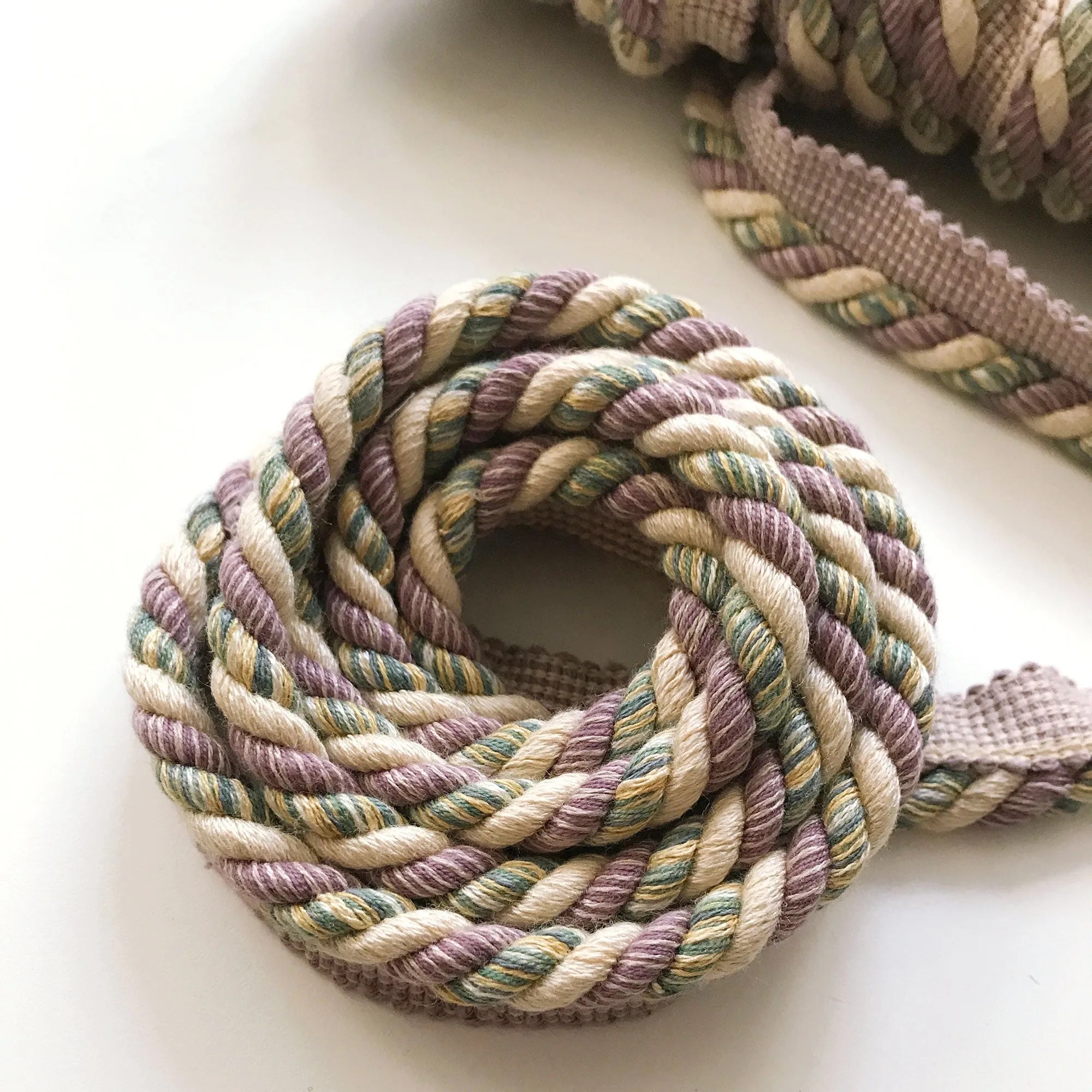 Champagne and Lavender  High Quality Decorative Lip Cord Trim by the yard