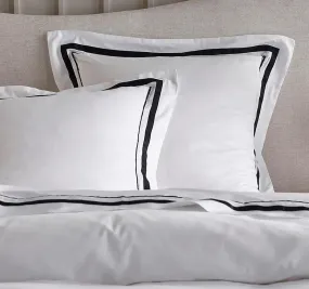 Cloud 1000TC Egyptian Cotton European Pillowcase White and Charcoal
