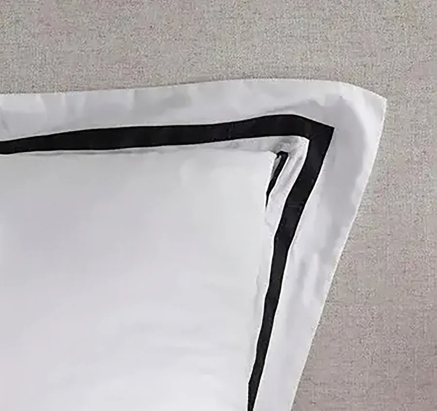 Cloud 1000TC Egyptian Cotton European Pillowcase White and Charcoal