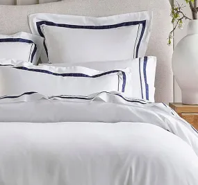 Cloud 1000TC Egyptian Cotton European Pillowcase White and Navy
