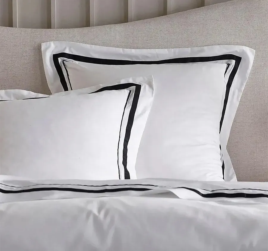 Cloud 1000TC Egyptian Cotton Quilt Cover Set Range White and Charcoal