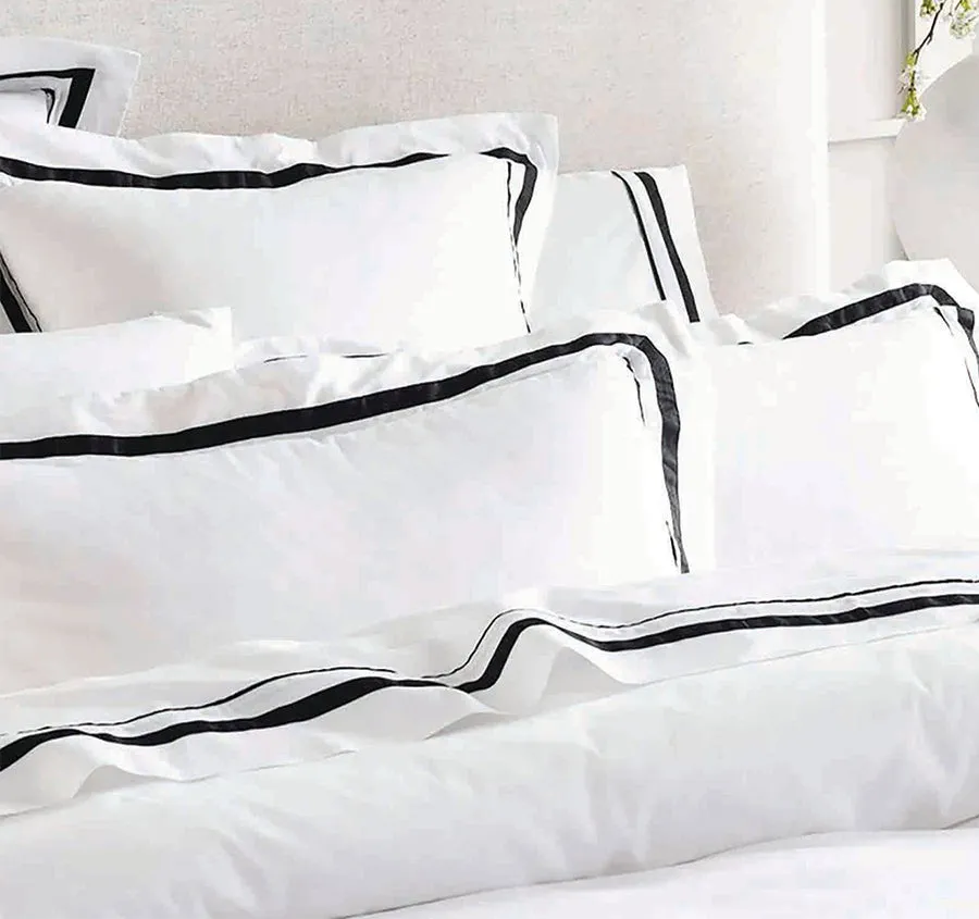 Cloud 1000TC Egyptian Cotton Quilt Cover Set Range White and Charcoal