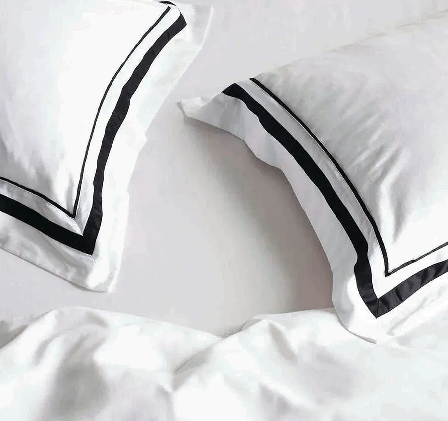Cloud 1000TC Egyptian Cotton Quilt Cover Set Range White and Charcoal