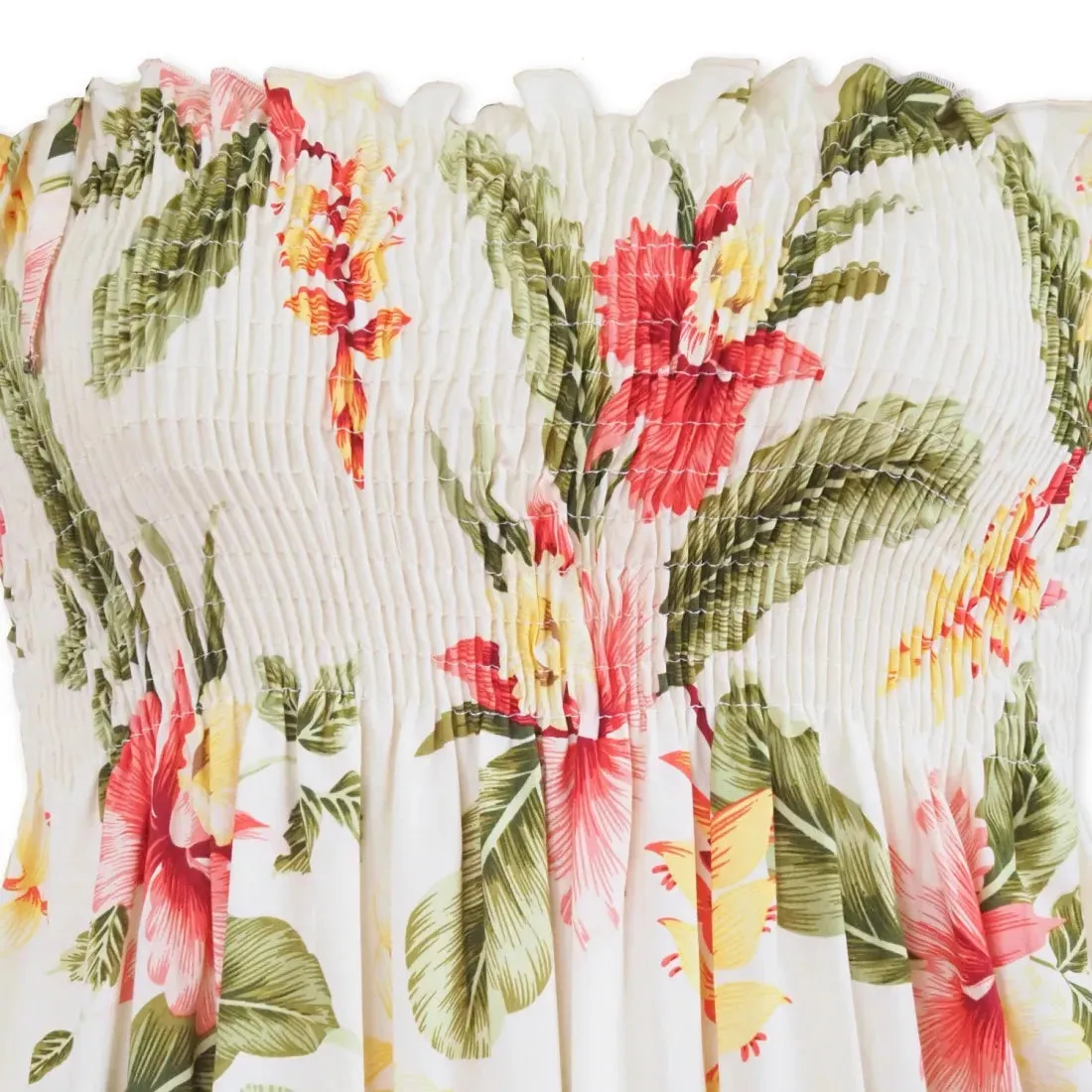 Cloud Cream Maxi Hawaiian Dress