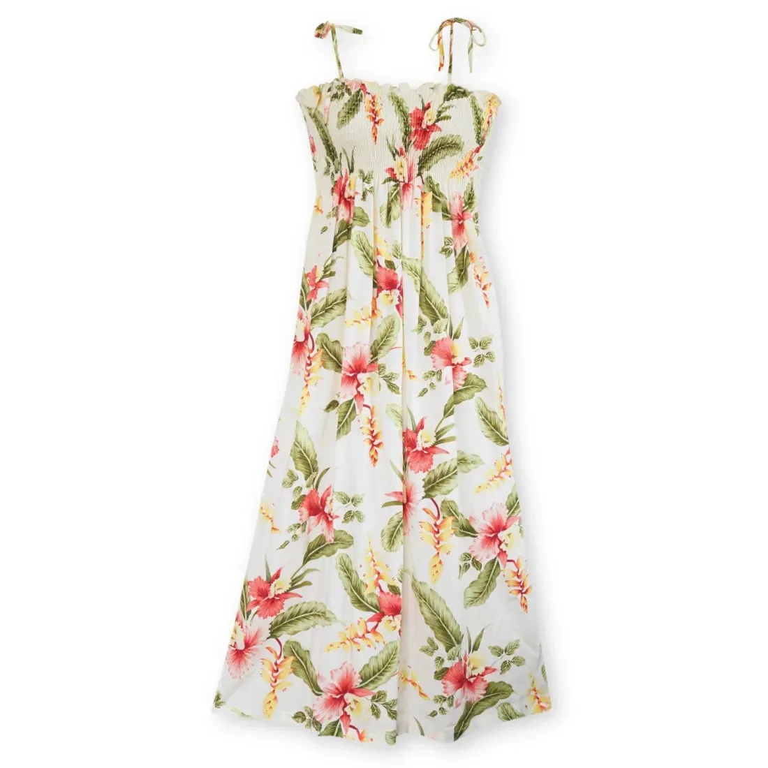 Cloud Cream Maxi Hawaiian Dress