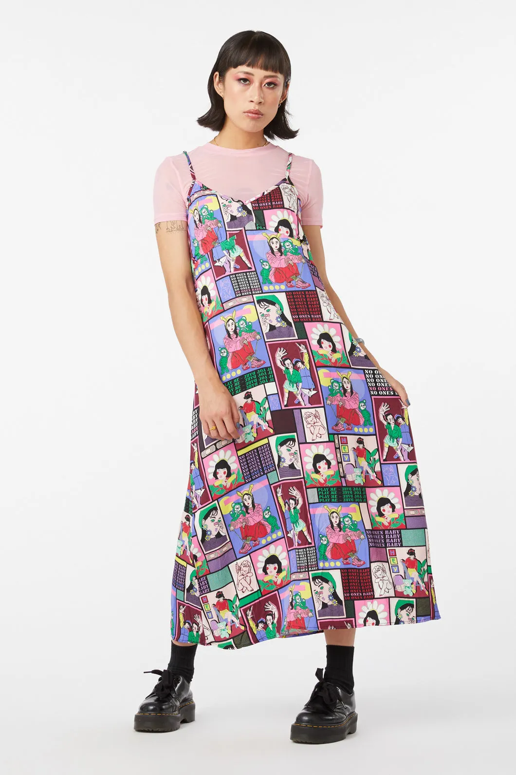 Comic Viscose Slip Dress