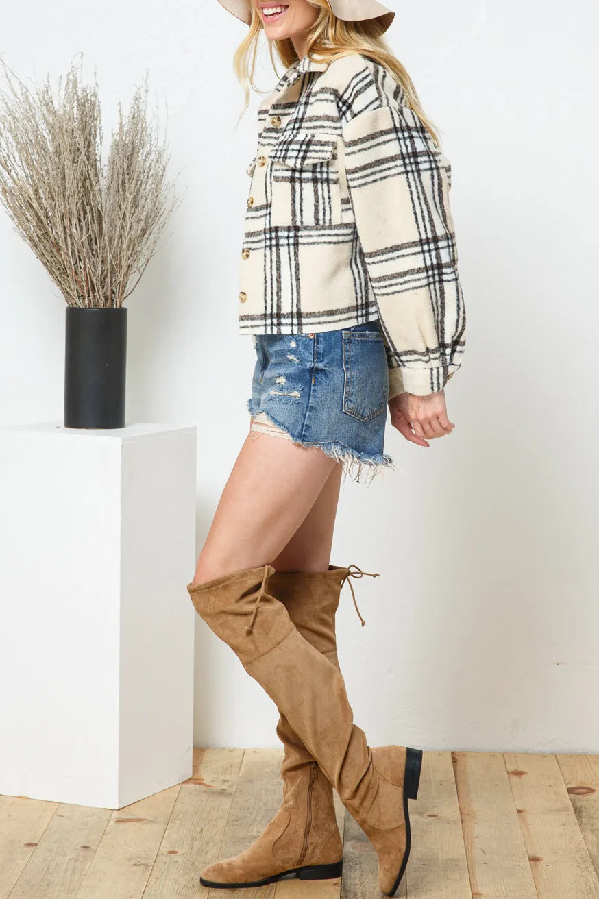 Cream Crop Shacket