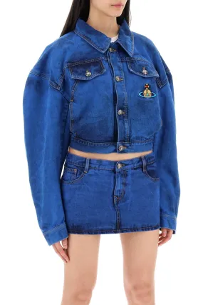 cropped denim boxer