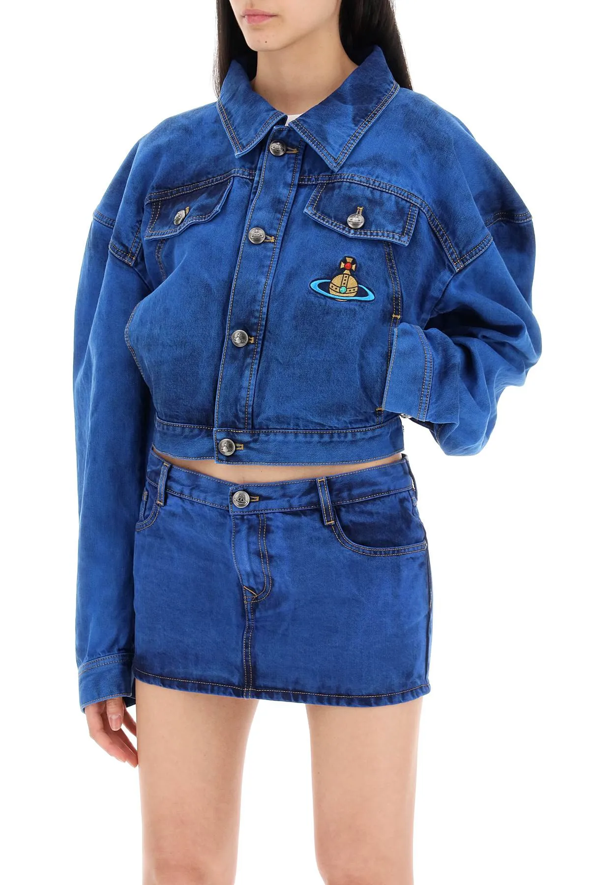 cropped denim boxer