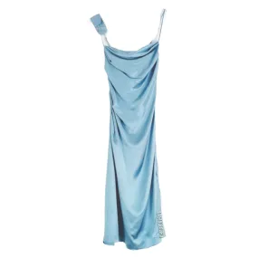 CULTNKD Silky Maxi Dress Baby Blue Size Small