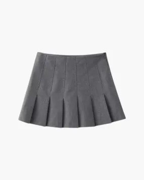 Cézanne – Low-rise fit – Woolen pleated mini skirt