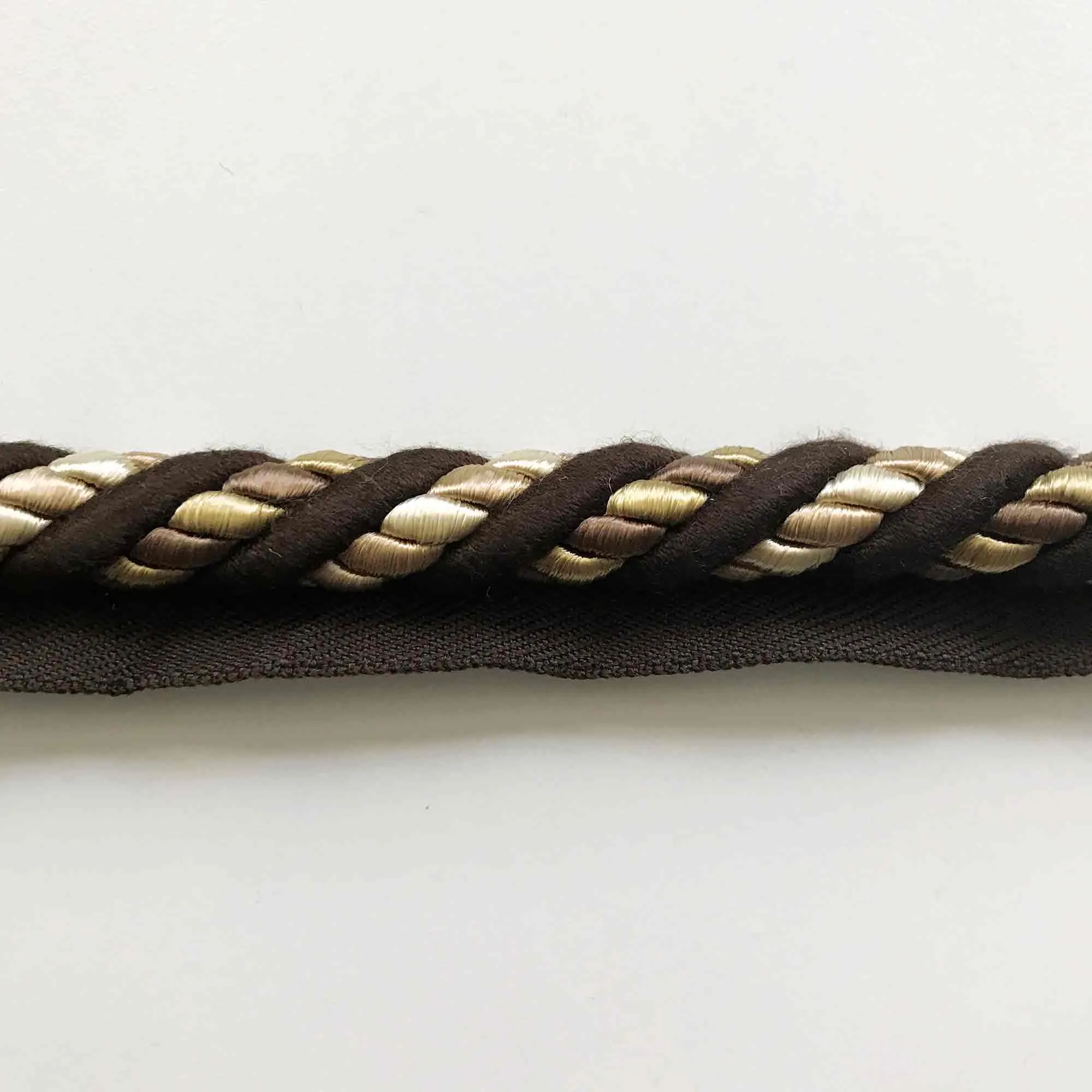 Dark Brown and Wheat High Quality Decorative Lip Cord Trim by the yard