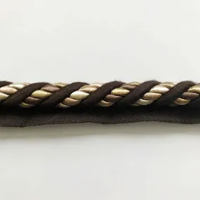 Dark Brown and Wheat High Quality Decorative Lip Cord Trim by the yard