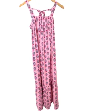 Dark Winter Floral Print Tie-Back Ruffle Hem Maxi Sundress