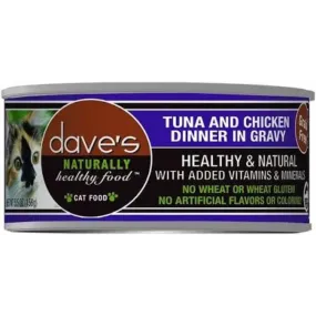 Dave's Pet Food Naturally Healthy Grain-Free Grilled Tuna & Chicken Dinner in Gravy Canned Cat Food 5.5-oz