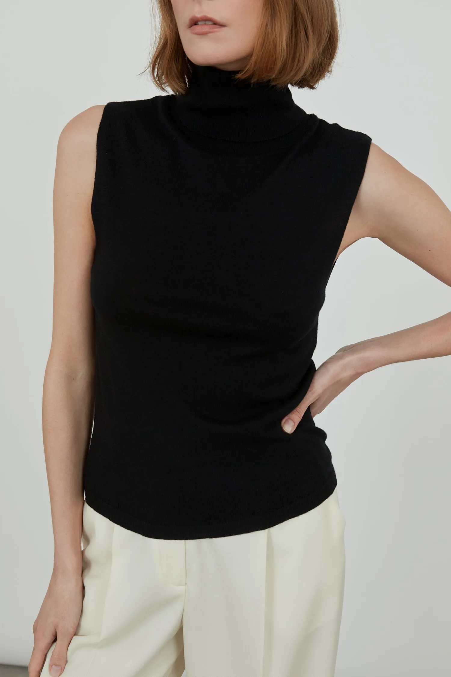 Deborah knitted top | Black - Ultrafine merino-cashmere-silk blend