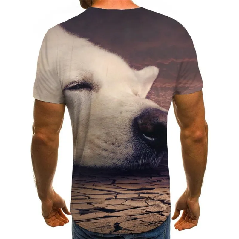 dog tshirt Cool Puppy Cute animal big Smart dogs men's Casual art costume