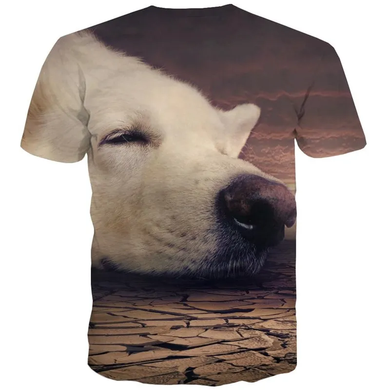dog tshirt Cool Puppy Cute animal big Smart dogs men's Casual art costume
