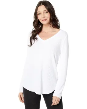 Dylan Waffle Raglan V-Neck White