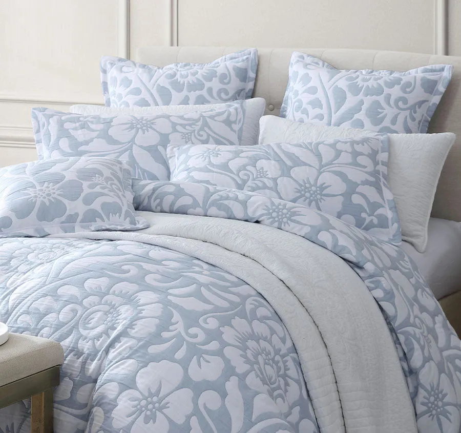Eleanor Quilt Cover Set Range Sky