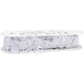 Elegant Floral Spray Venice Lace Trim 2-1/8in White