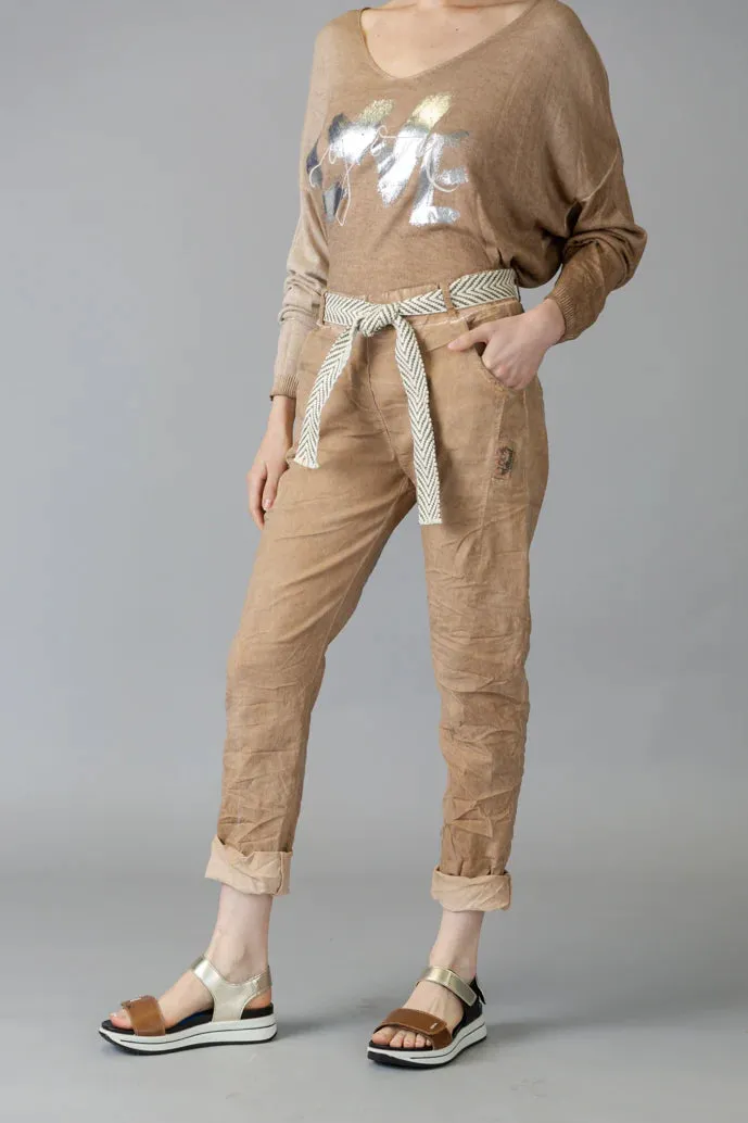 Elissia L22746 Tobacco Stretch Pants
