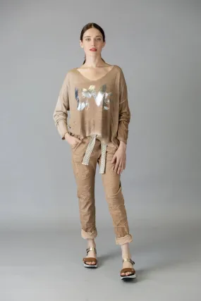 Elissia L22746 Tobacco Stretch Pants