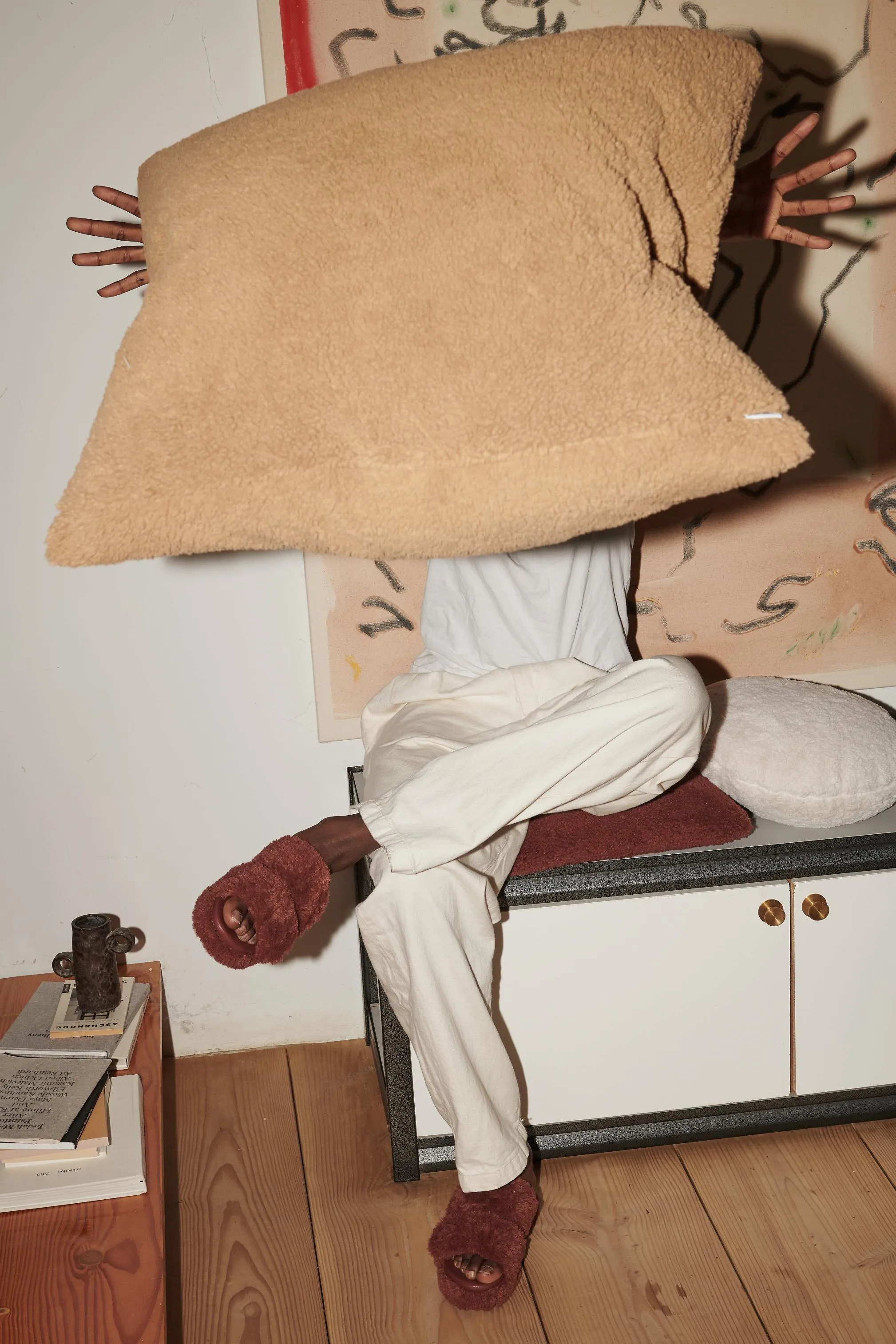 Essential Faux Fur - Tan Cushion
