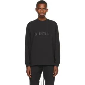 Essentials Black Logo Long Sleeve T-Shirt