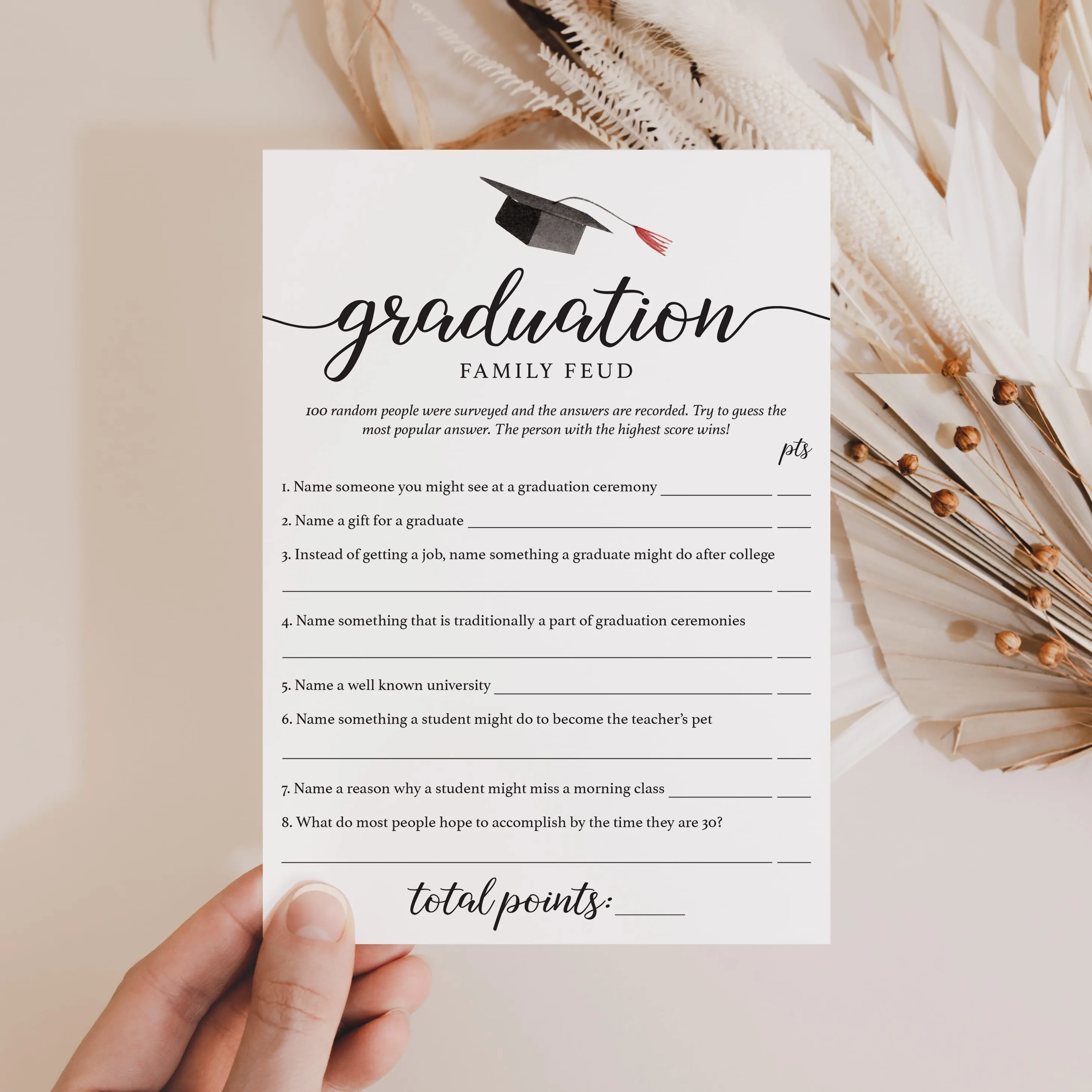 Family Feud Graduation Edition Printable