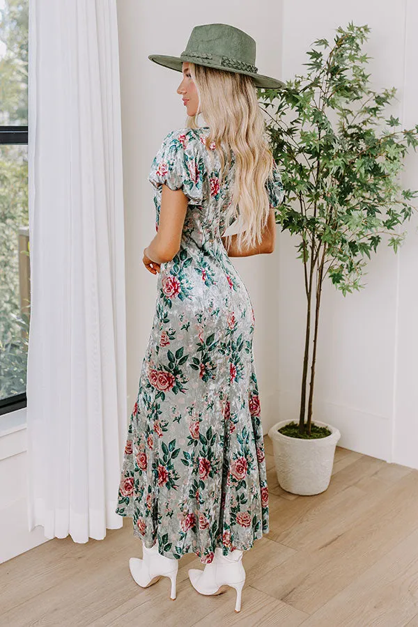 Feeling Luxurious Floral Velvet Midi