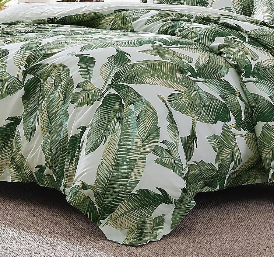 Fiesta Palms Quilt Cover Set Range Green