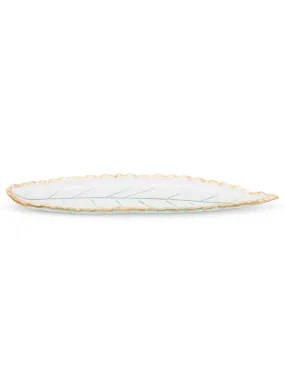 Glass Leaf Dish With Gold Edge