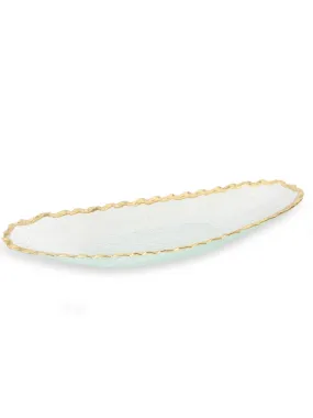 Glass Tray with Gold Edge