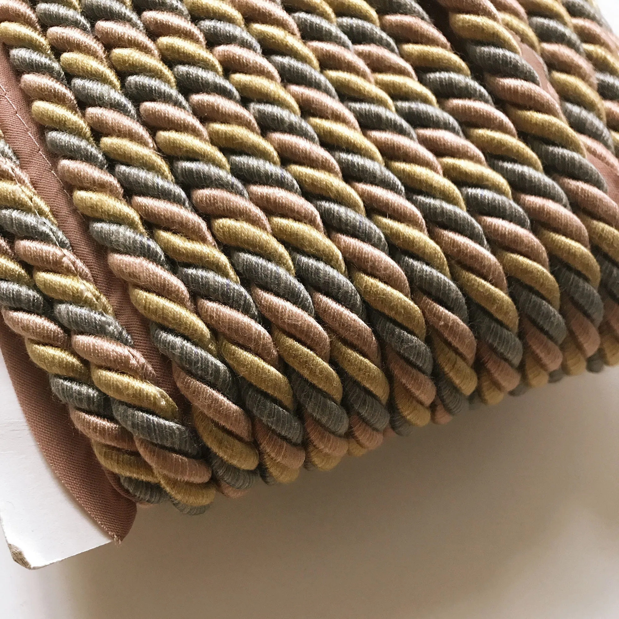 Gold and Blush Pink High Quality Decorative Lip Cord Trim by the yard