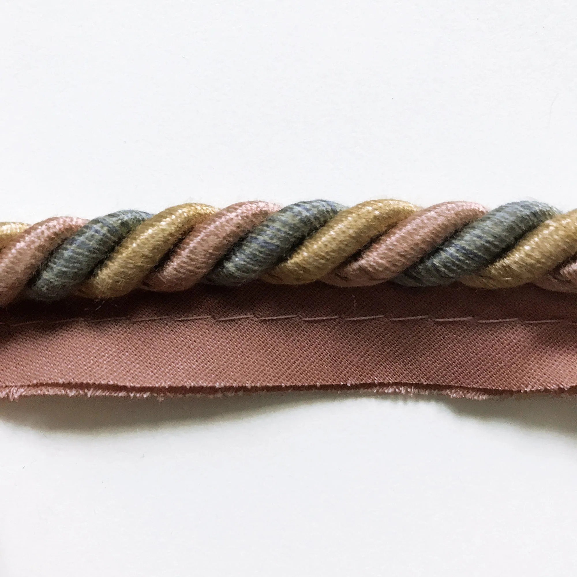 Gold and Blush Pink High Quality Decorative Lip Cord Trim by the yard