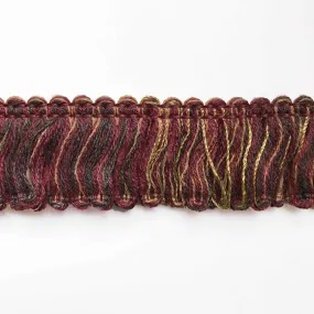 Gold and Burgundy High Quality Decorative Brush Fringe Trim by the yard